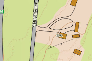 Kartbilde fra WMS-tjeneste av avviket