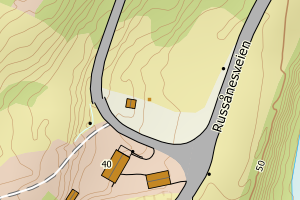Kartbilde fra WMS-tjeneste av avviket