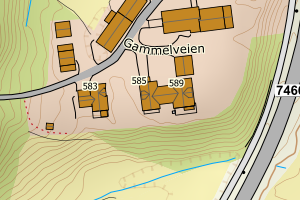 Kartbilde fra WMS-tjeneste av avviket
