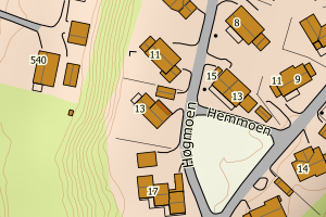 Kartbilde fra WMS-tjeneste av avviket