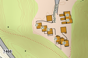 Kartbilde fra WMS-tjeneste av avviket
