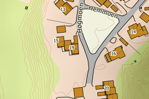 Kartbilde fra WMS-tjeneste av avviket