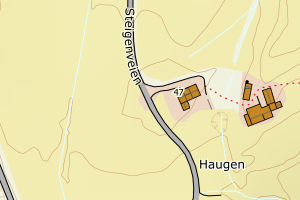 Kartbilde fra WMS-tjeneste av avviket