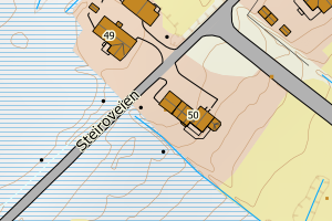 Kartbilde fra WMS-tjeneste av avviket