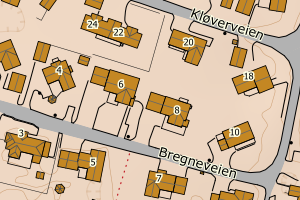 Kartbilde fra WMS-tjeneste av avviket