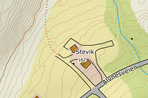 Kartbilde fra WMS-tjeneste av avviket
