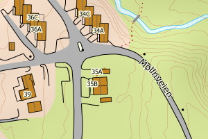 Kartbilde fra WMS-tjeneste av avviket
