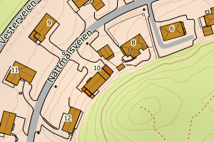 Kartbilde fra WMS-tjeneste av avviket