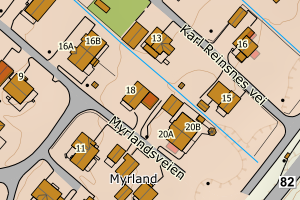 Kartbilde fra WMS-tjeneste av avviket