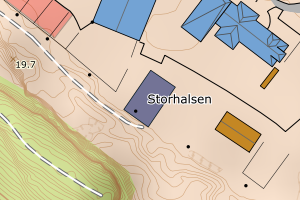Kartbilde fra WMS-tjeneste av avviket