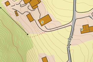 Kartbilde fra WMS-tjeneste av avviket