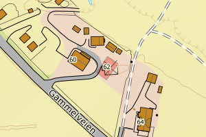 Kartbilde fra WMS-tjeneste av avviket