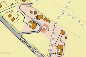 Kartbilde fra WMS-tjeneste av avviket