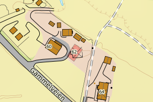 Kartbilde fra WMS-tjeneste av avviket
