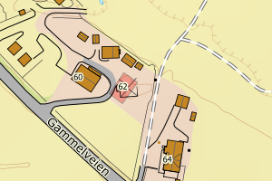 Kartbilde fra WMS-tjeneste av avviket