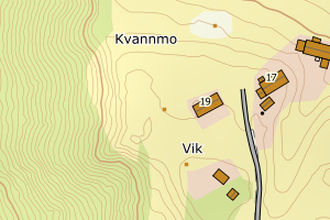 Kartbilde fra WMS-tjeneste av avviket
