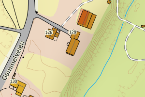 Kartbilde fra WMS-tjeneste av avviket