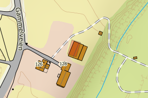 Kartbilde fra WMS-tjeneste av avviket