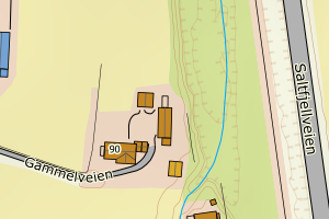 Kartbilde fra WMS-tjeneste av avviket