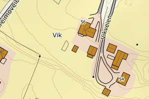 Kartbilde fra WMS-tjeneste av avviket