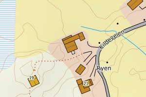 Kartbilde fra WMS-tjeneste av avviket