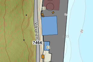 Kartbilde fra WMS-tjeneste av avviket