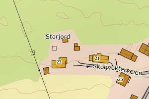 Kartbilde fra WMS-tjeneste av avviket