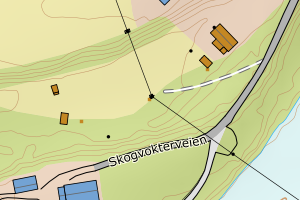 Kartbilde fra WMS-tjeneste av avviket