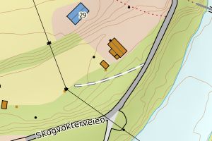 Kartbilde fra WMS-tjeneste av avviket
