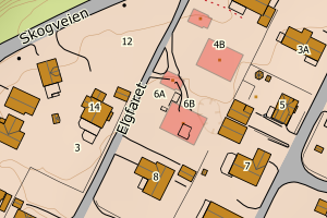 Kartbilde fra WMS-tjeneste av avviket