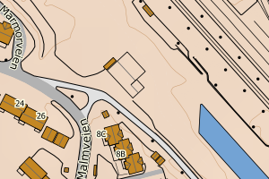 Kartbilde fra WMS-tjeneste av avviket