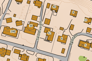 Kartbilde fra WMS-tjeneste av avviket