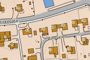 Kartbilde fra WMS-tjeneste av avviket