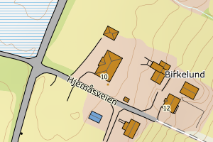 Kartbilde fra WMS-tjeneste av avviket