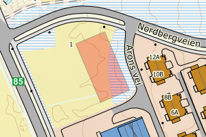 Kartbilde fra WMS-tjeneste av avviket