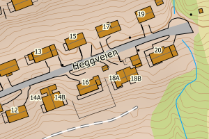 Kartbilde fra WMS-tjeneste av avviket