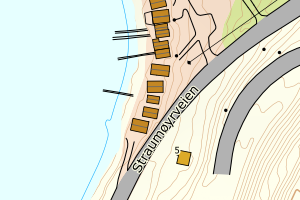 Kartbilde fra WMS-tjeneste av avviket