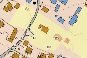 Kartbilde fra WMS-tjeneste av avviket