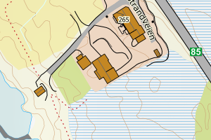 Kartbilde fra WMS-tjeneste av avviket