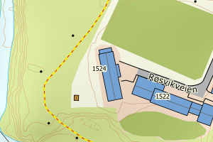 Kartbilde fra WMS-tjeneste av avviket