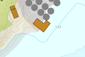 Kartbilde fra WMS-tjeneste av avviket