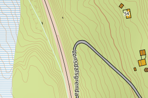 Kartbilde fra WMS-tjeneste av avviket