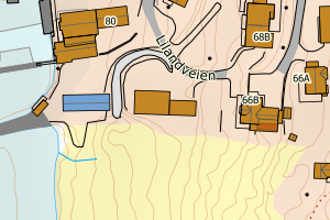 Kartbilde fra WMS-tjeneste av avviket