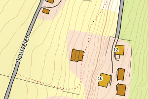 Kartbilde fra WMS-tjeneste av avviket