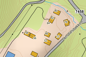 Kartbilde fra WMS-tjeneste av avviket