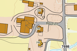 Kartbilde fra WMS-tjeneste av avviket