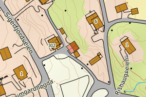 Kartbilde fra WMS-tjeneste av avviket