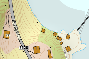 Kartbilde fra WMS-tjeneste av avviket