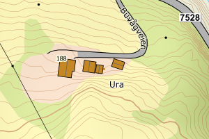 Kartbilde fra WMS-tjeneste av avviket