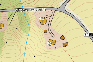 Kartbilde fra WMS-tjeneste av avviket